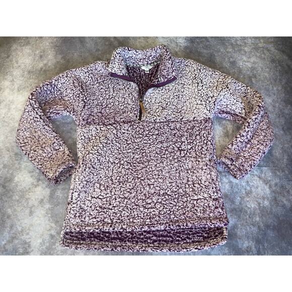 Time & Tru Women's Size XS Purple Pearl 3 / 4 Zip Up Pull Over Fleece Sweater - Picture 1 of 5